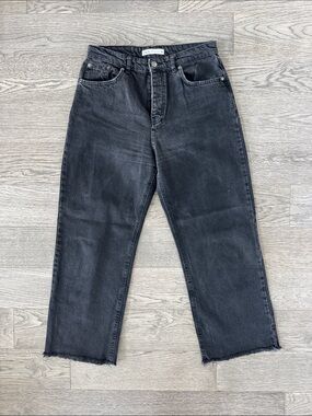 🌼Zara🌼 Washed Black Straight Ankle Jeans, Size 8